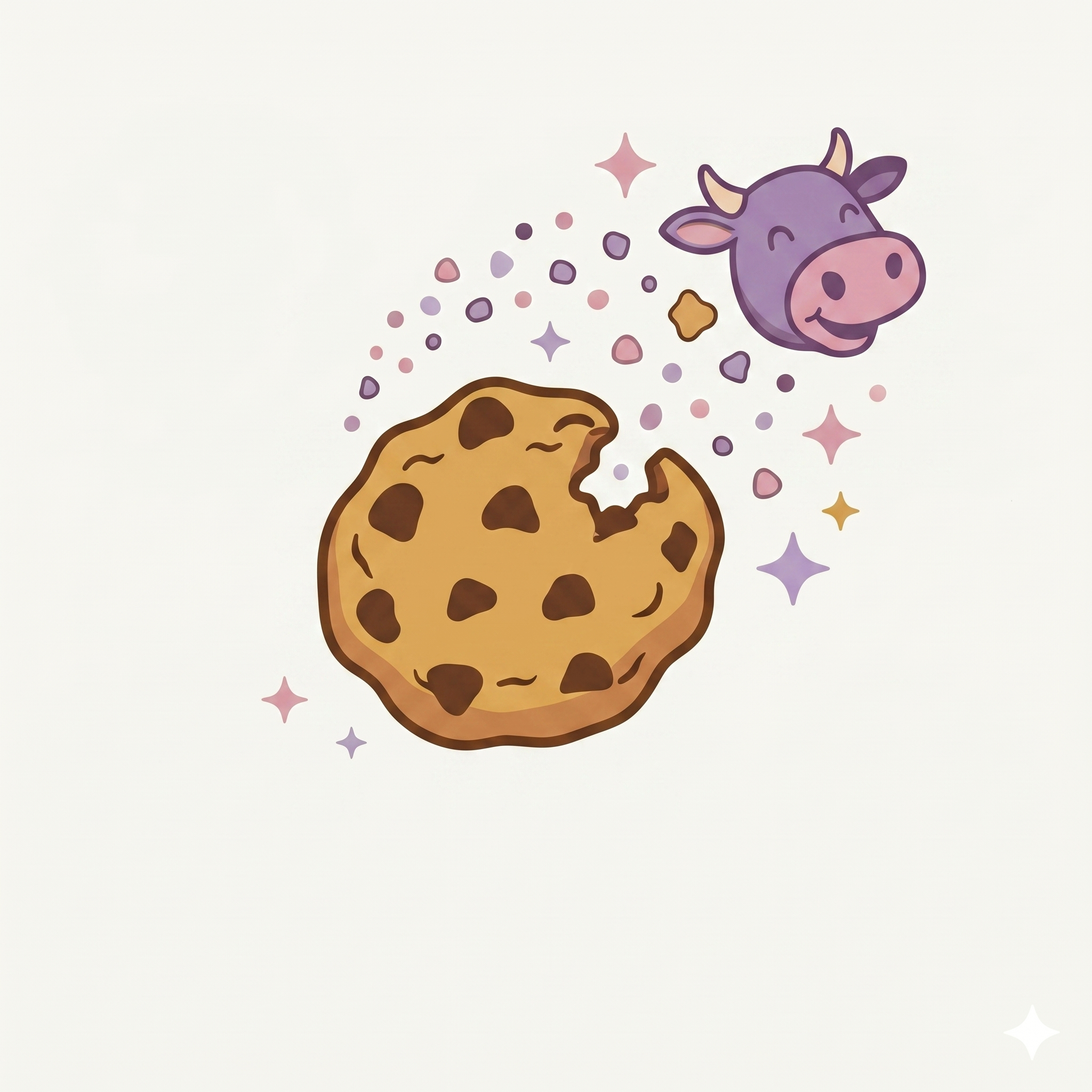Cookie and crumbs illustration