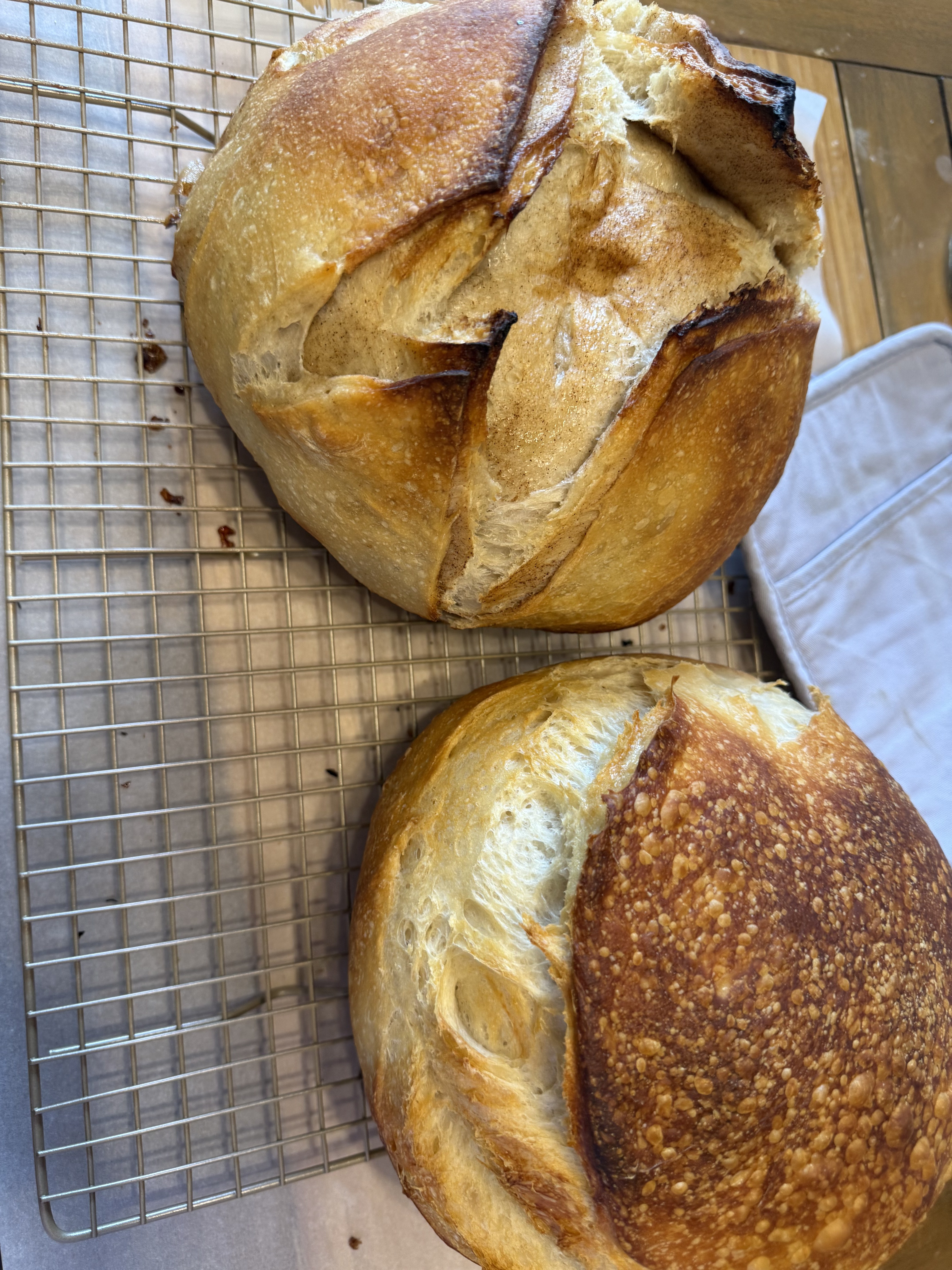 Fresh baked sourdough loaves from Crumb and Get It Bakery